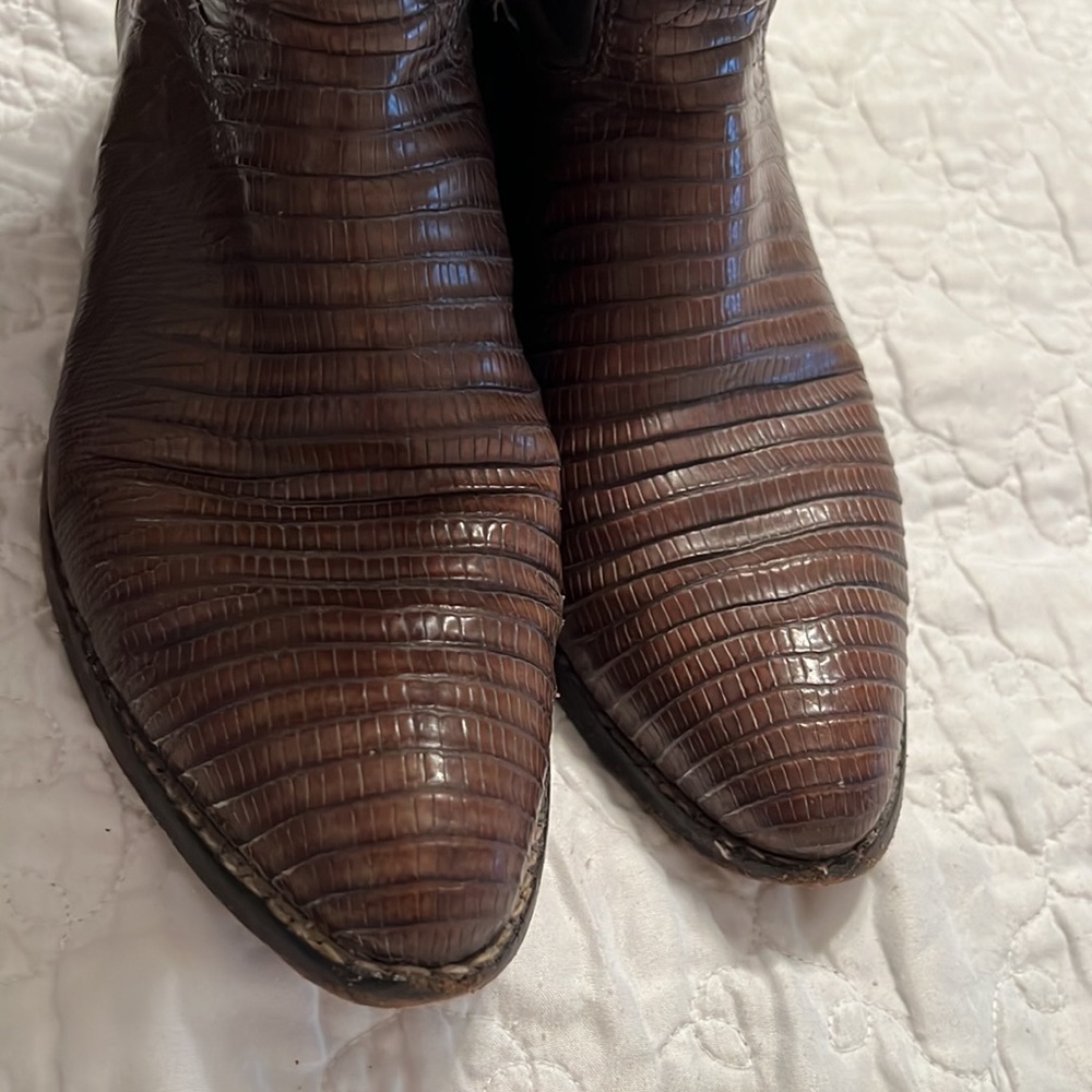 El Dorado Cowboy Boots/Exotic Caiman Leather/Handmade/Size 9B/RARE Vintage/EUC